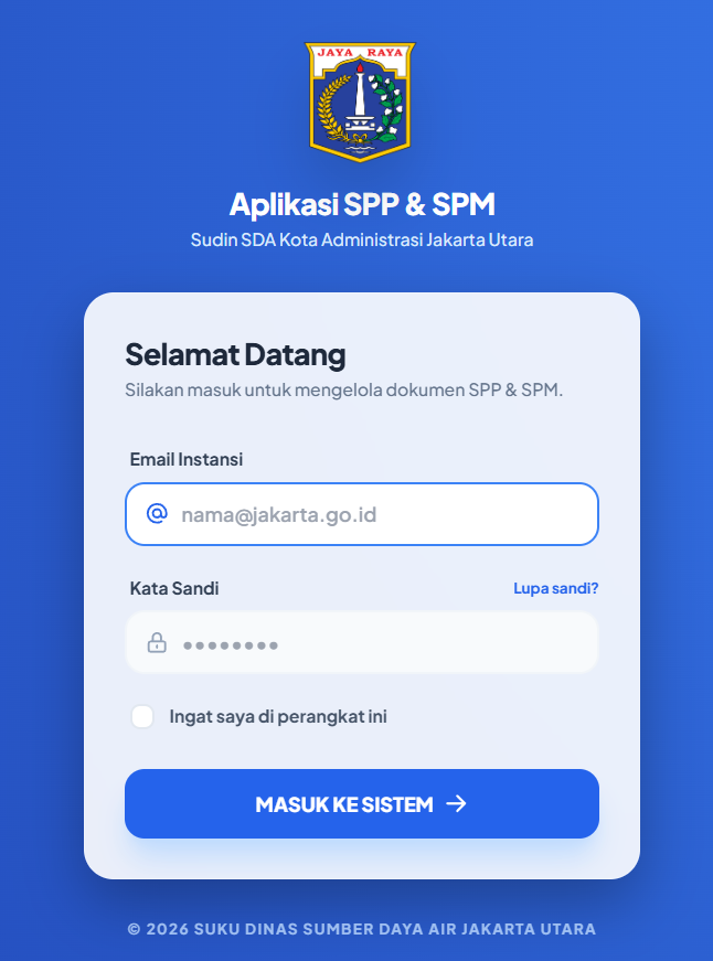 Aplikasi SPP / SPM SUDIN SDA JAKARTA UTARA